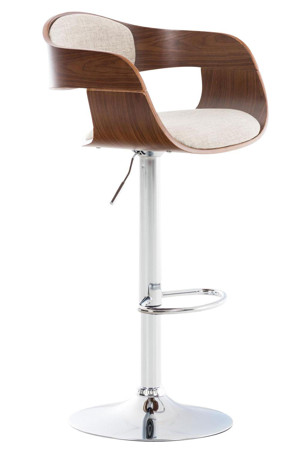 BARHOCKER Stoff walnuss/creme - Walnussfarben/Creme, Textil/Metall (50/88/48cm) - CLP