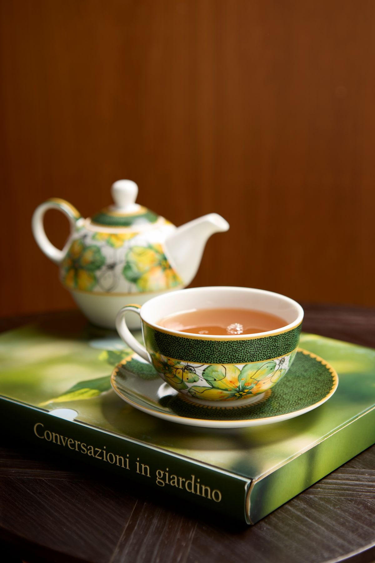 TEEKANNE & Tasse Tea4One MIRABILIA 300 ml "Libellula" - Orange, Keramik (0.36L) - Rose & Tulipani