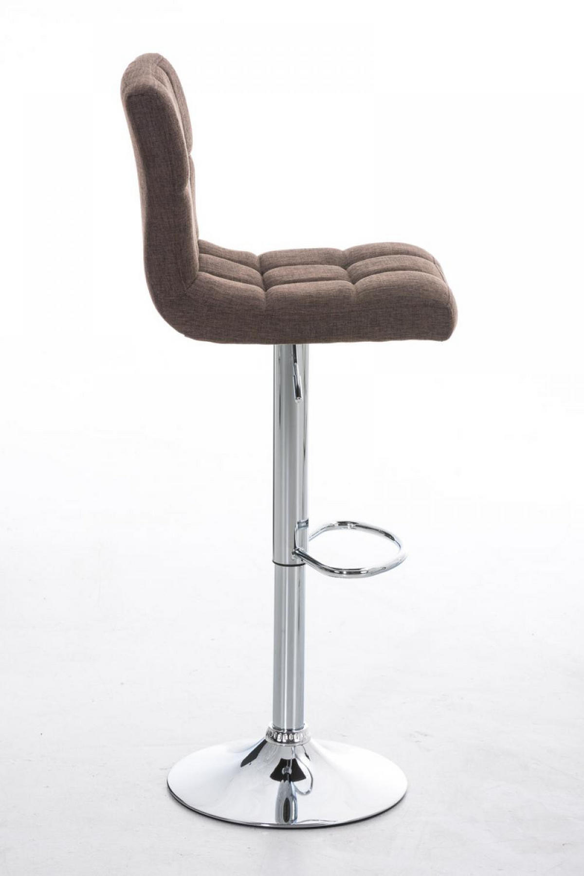 BARHOCKER Stoff braun - Chromfarben/Braun, Textil/Metall (46/94/47cm) - CLP