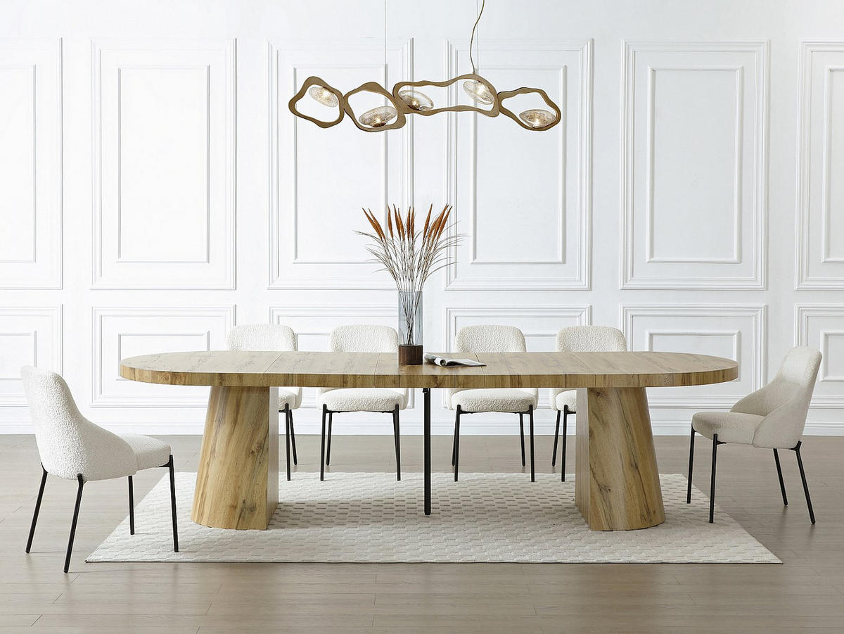 AUSZIEHBARER Tisch - 8 , 10 , 12 , > 12 -Sitzer - MDF - naturfarben hell - CLOEVA - Naturfarben, Holz (100/300/76cm) - Vente-Unique