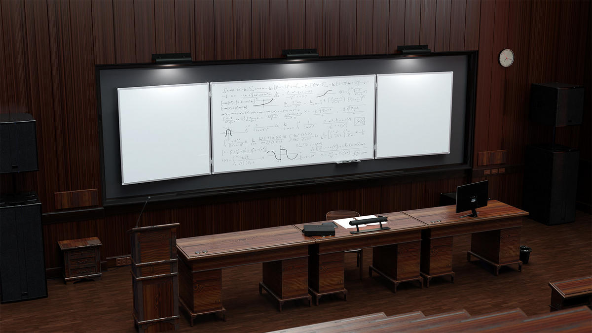 MAGNETISCHES Whiteboard Klapptafel 5-flächig 120x180//360 cm - Weiß, Metall (120/360/1.3cm) - ALLboards