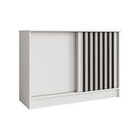 KOMMODE Horizon mit 2 Schiebetüren, Weiß, 120 cm - Schwarz/Weiß, Holzwerkstoff (121/85/43.5cm) - Beautysofa