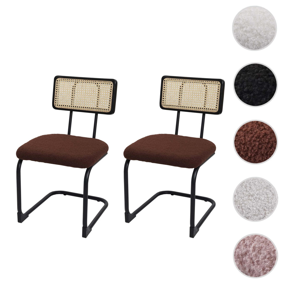 FREISCHWINGER-STUHL Braun, Schwarz - Schwarz/Braun, Holz (45/80/52cm) - MCW