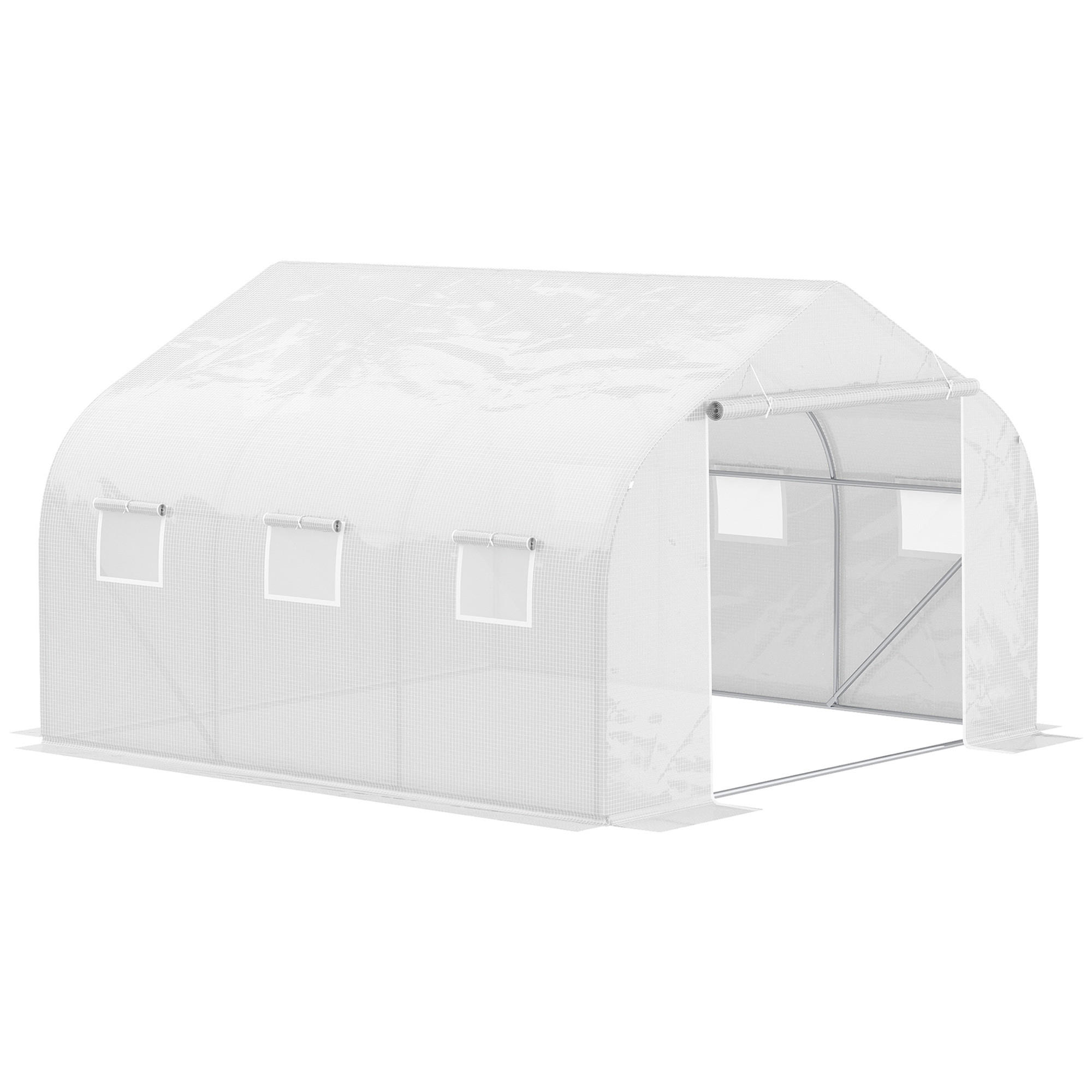 ComfortXL Gewächshaus Weiß 299x205x445 cm