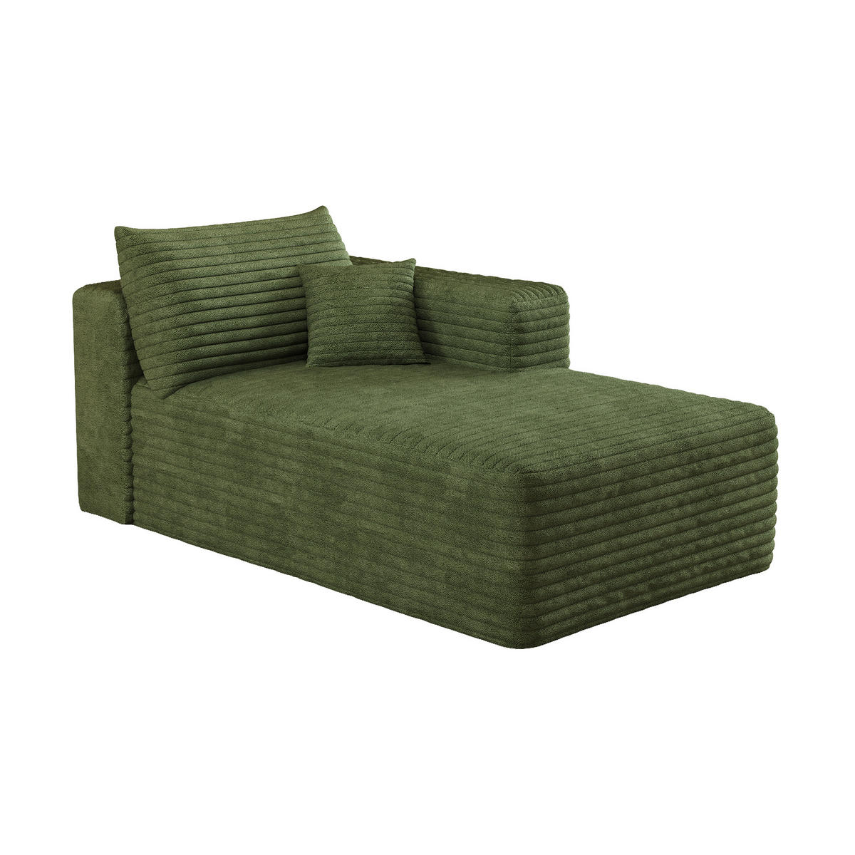 RÉCAMIERE DE-34736 linke Chaiselongue mit Corduroy Grün - Grün, Textil (90/58/151cm) - ComfortXL