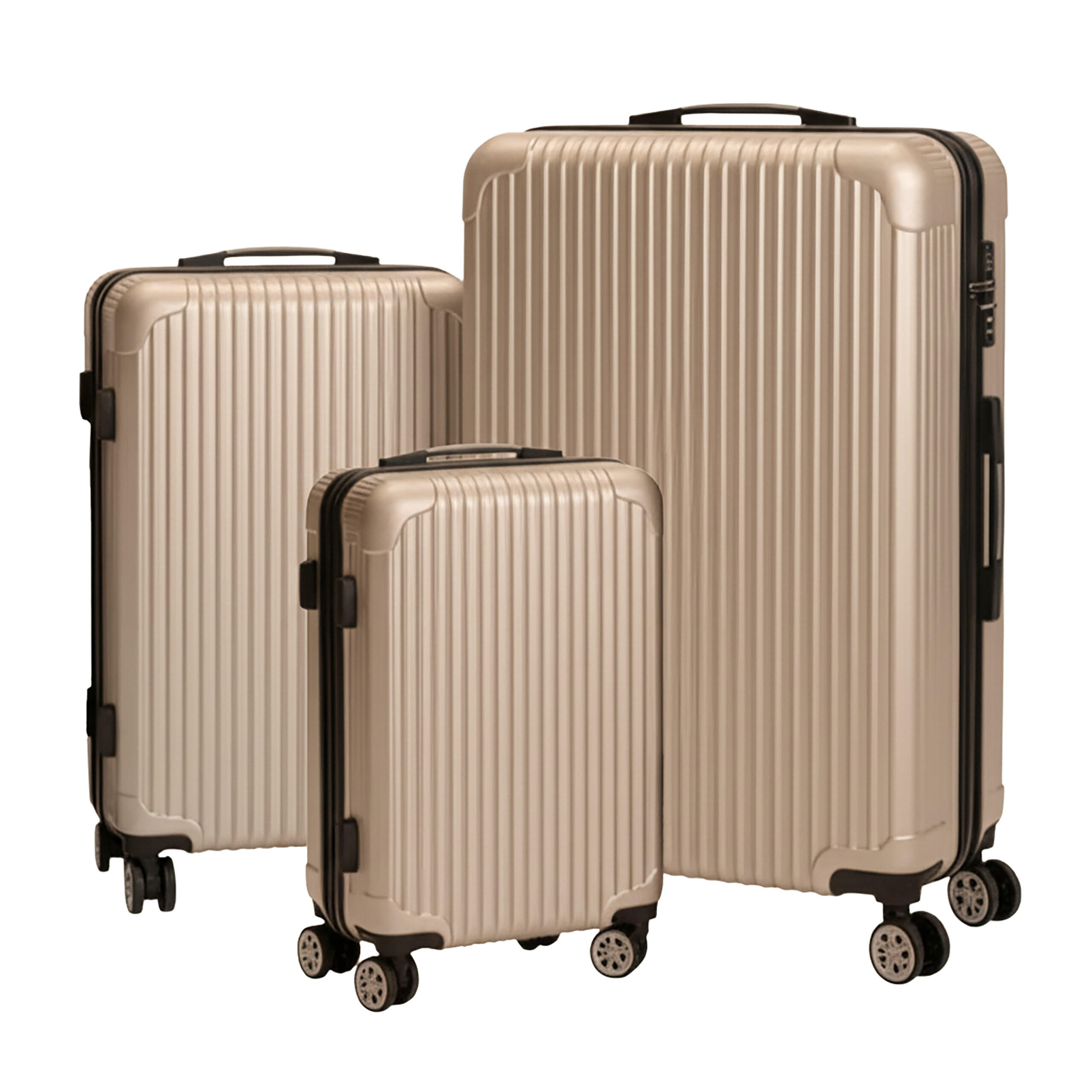 3-TLG.KOFFERSET - Creme, Kunststoff (48/75/29cm) - Relaxdays