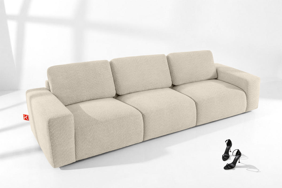 3-SITZER SOFA ZUCCO, Hellbeige - Hellbraun, Holz/Holzwerkstoff (292/85/100cm) - KONSIMO®
