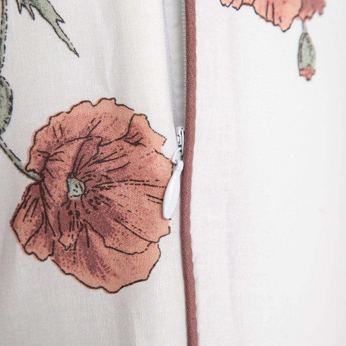 BETTWÄSCHE Meadow Flowers weiß-rot 220/200 cm - Rot/Weiß, Textil (220/200cm) - Homla