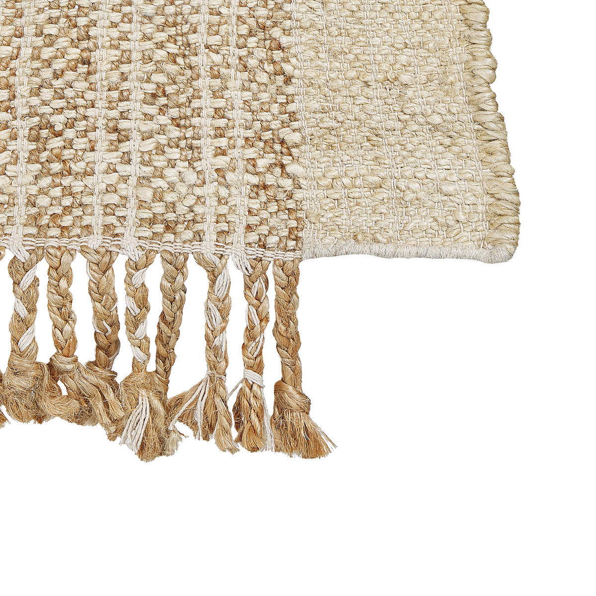 TEPPICH geflochten Ortaoba 200/140 cm - Beige, Naturmaterialen (140/200cm) - Beliani