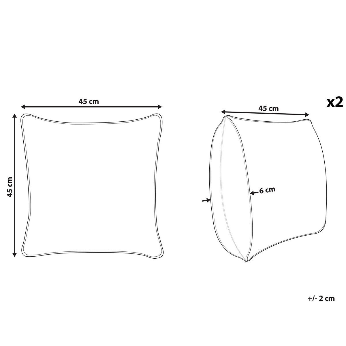 DEKOKISSEN 2er-Set Grün 45/45 cm Prunus - Grün, Textil (45/45cm) - Beliani