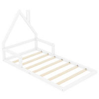 HAUSBETT 90/200 cm DE-04357, mit Massivholz in Hausform, in Weiß - Weiß, Holz/Holzwerkstoff (90/200cm) - ComfortXL