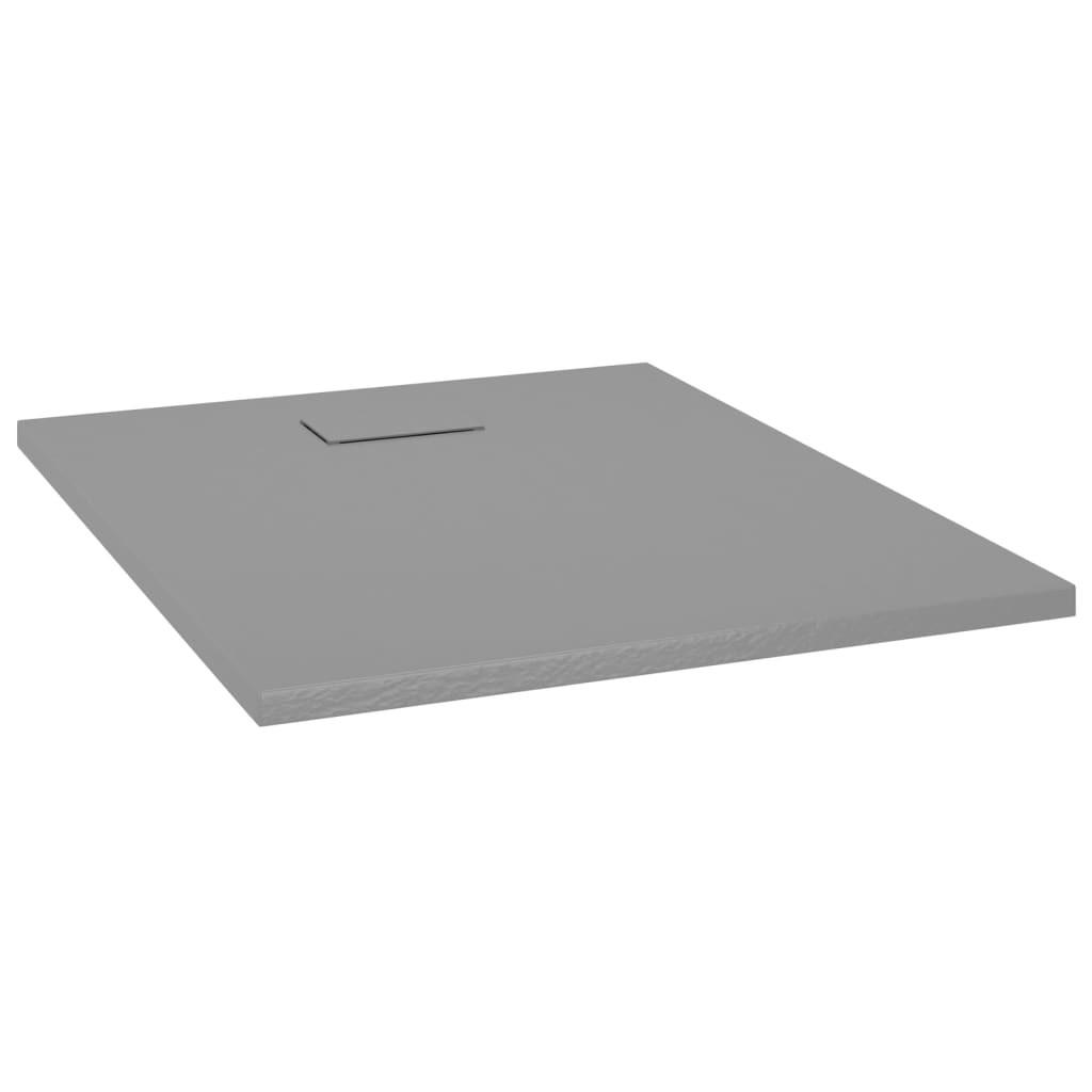 DUSCHWANNE Grau 100/80 Cm - Grau, Kunststoff (80/2.6/100cm) - vidaXL