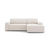 AUSKLAPPBARES-ECKSOFA rechts mit Container Jodie aus strukturiertem Stoff leichtes beige 3 Sitzplätze - Creme, Textil (246/151cm) - Micadoni