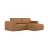 ECKSOFA Rechts Strukturstoff Stoff Orange - Terra cotta/Schwarz, Kunststoff/Textil (224/167cm) - Makamii