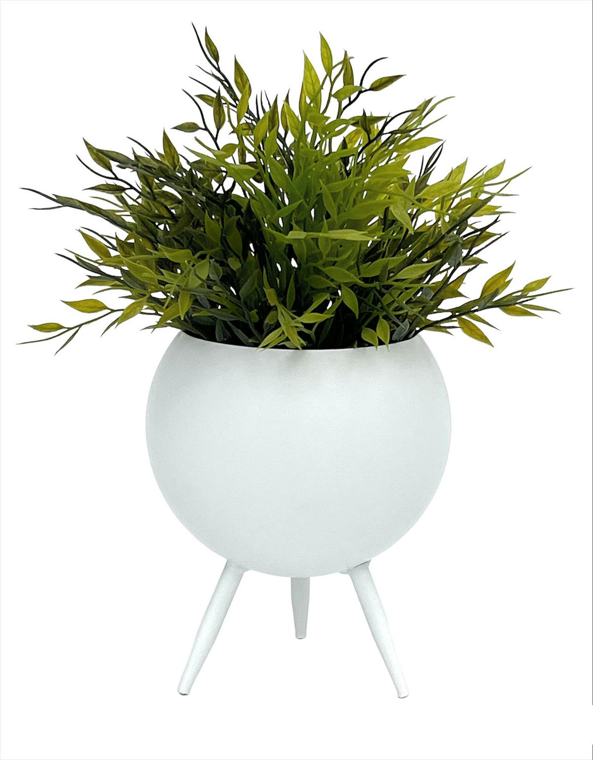 BLUMENHOCKER Metall mit Topf Weiß 19 cm 96259 S - Weiß, Metall (13/19/13cm) - DanDiBo