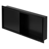 SPRCHOVÁ NIKA z nerezové oceli s obkladovými dvířky, černá, 25,5/55,5 cm - černá, kov (60/10/30cm) - LuxeBath