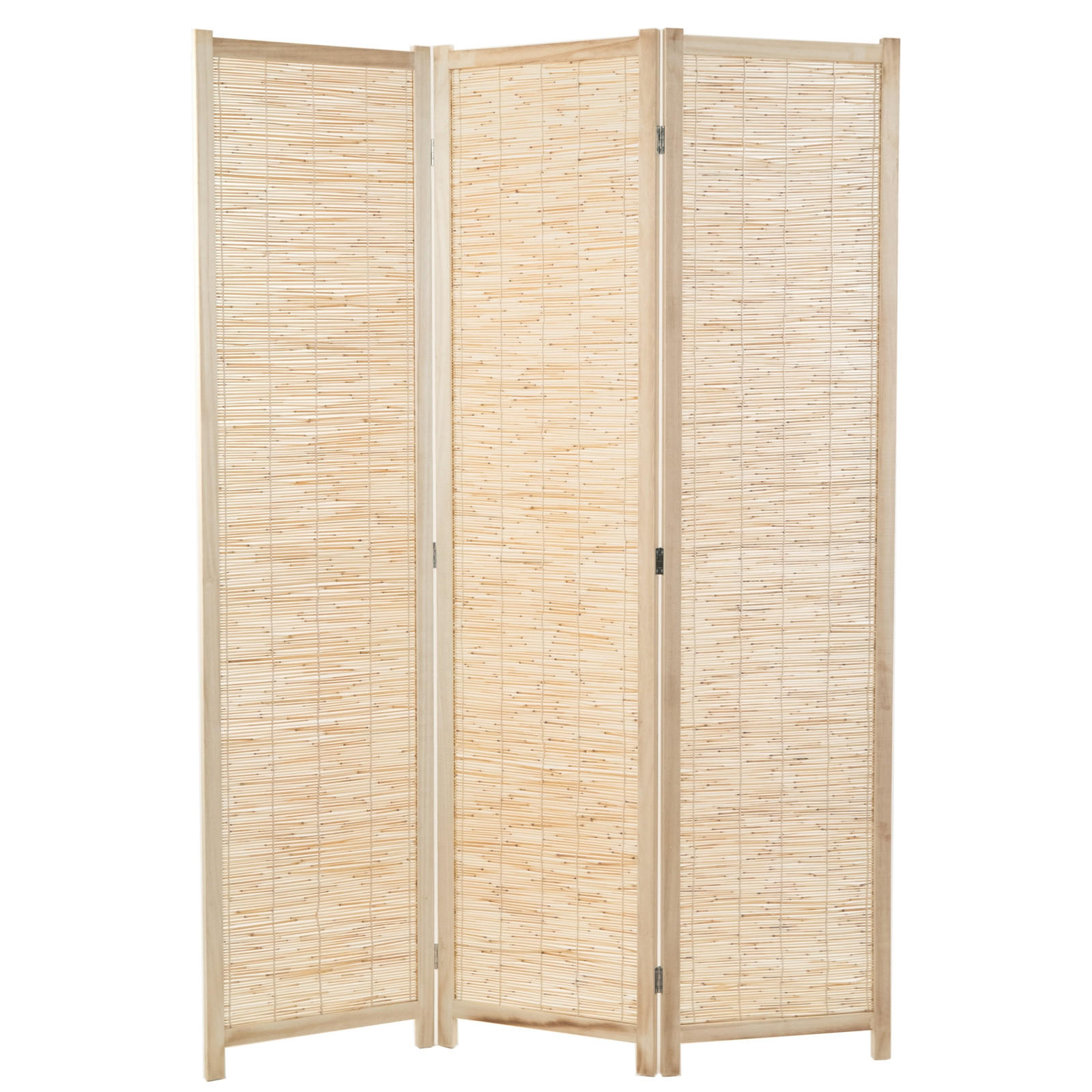 RAUMTEILER Playa 3-tlg. Schilfrohr Holz natur - Naturfarben, Holz (120/170/3cm) - DESIGN DELIGHTS