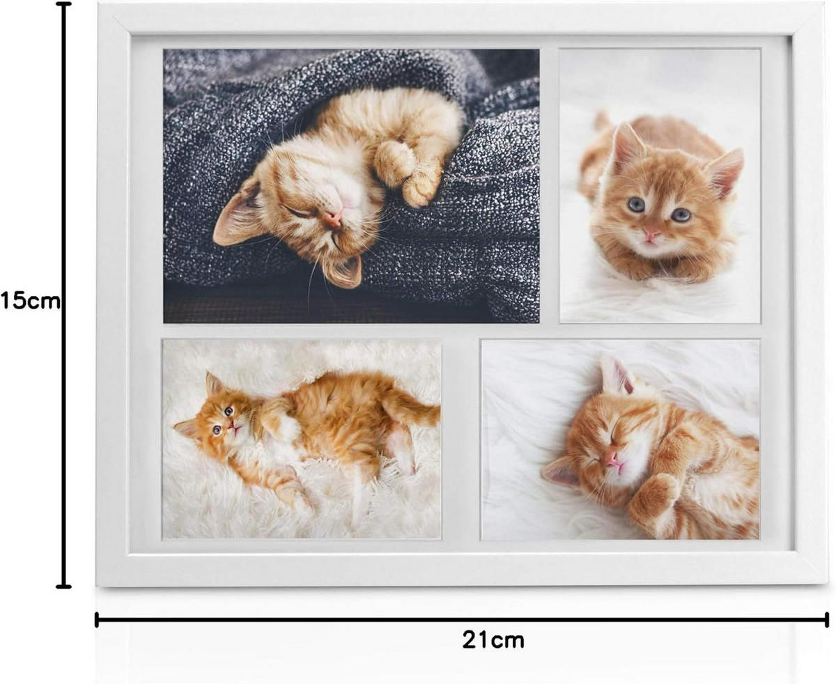 BILDERRAHMEN Galeria 15x21cm + 10x15cm Weiß (4tlg) - Weiß, Holzwerkstoff (30/2/37cm) - BoMoe