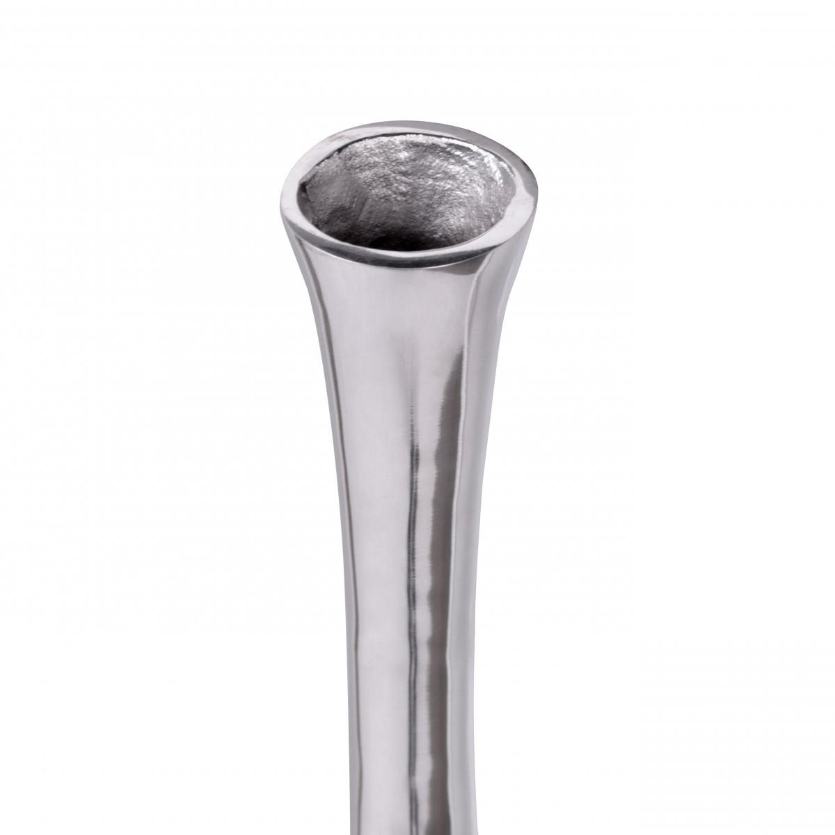 VASE Aluminium Modern Stil Modell BOTTLE S Silber mit einer Öffnung - Silberfarben, Metall (100cm) - KADIMA DESIGN