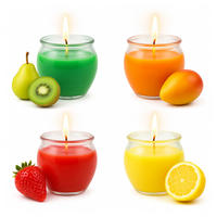 DUFTKERZEN "Selection" - 4 Kerzen im Mix Fruits - Limette/Multicolor, Naturmaterialien (5.8/6cm)