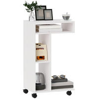 BEISTELLTISCH Couchtisch mit Rollen, Weiß - Weiß, Holzwerkstoff (30/40/69cm) - HOMCOM