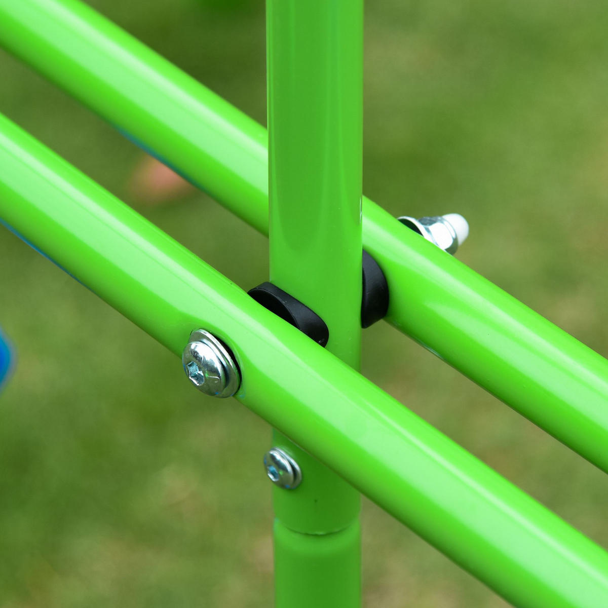 GARTENSCHAUKEL spielplatzschaukel schaukelwippe outdoor Schaukelgerüst mit 2 Schaukeln - Grün, Metall (140/280cm) - Outsunny