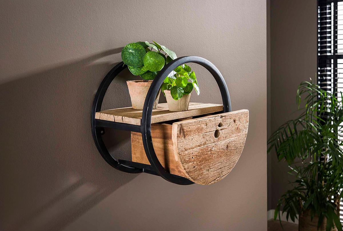 WANDREGAL RADEL Holz - Braun, Holz (40/40/25cm) - KAWOLA