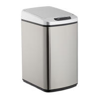 SENSOR Mülleimer - Silberfarben, Kunststoff/Metall (21.5/41/28cm) - Relaxdays