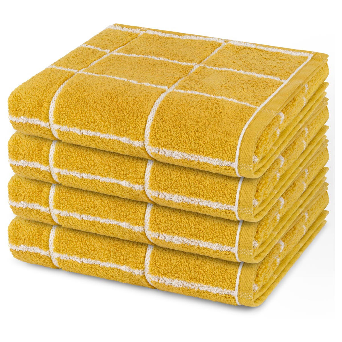 HANDTUCH Sensual Skin Karo 4er-Set - Türkis, Textil (50/100cm) - Ross