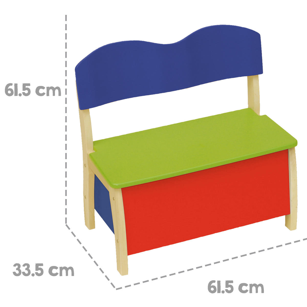 KINDERTRUHENBANK - Multicolor/Naturfarben, Holzwerkstoff (61.5/61.5/33.5cm) - Roba
