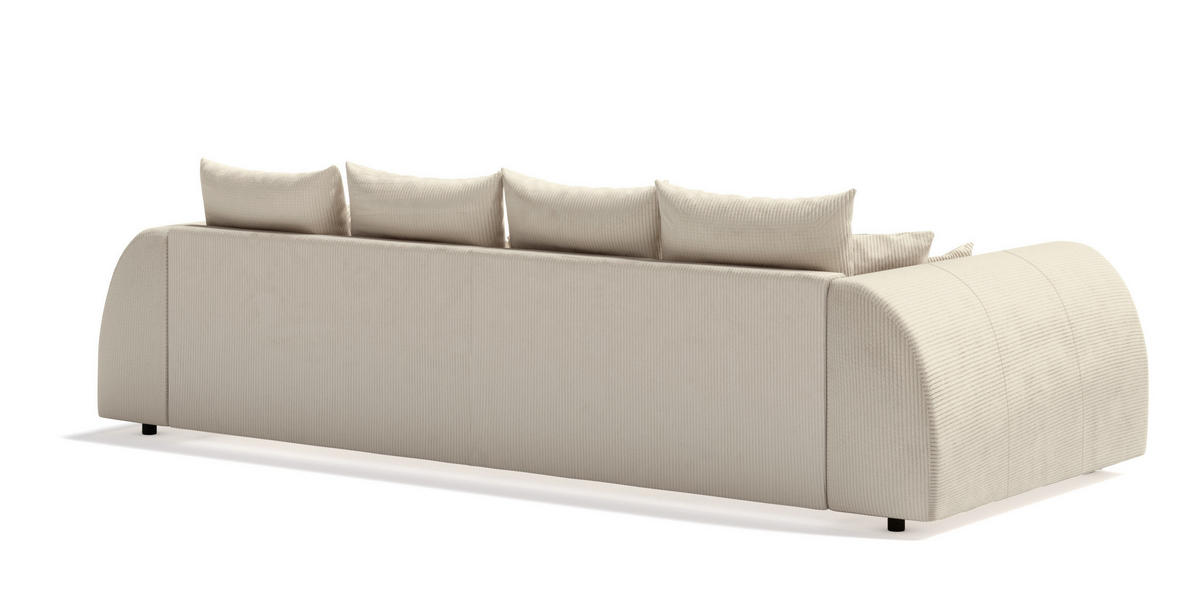 BIGSOFA Levana 5 Sitzer Beige Cord-Stoff - Beige/Schwarz, Holz/Kunststoff (310/86/135cm) - S-Style Möbel