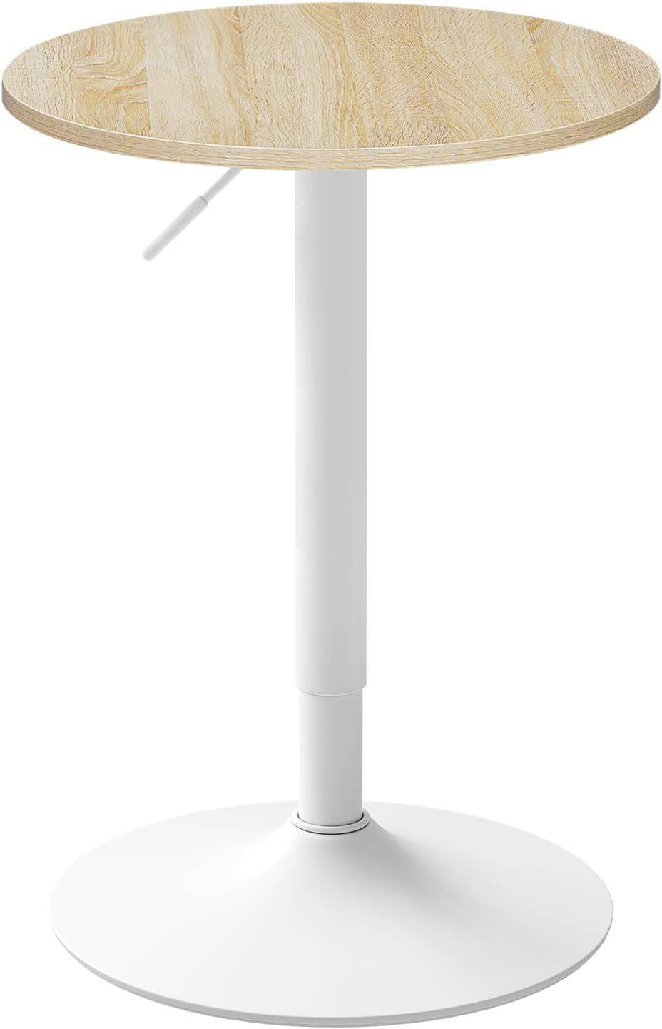 BARTISCH, höhenverstellbarer Tisch 70-91 cm, 52x52x91cm - Hellbraun/Schwarz, Holzwerkstoff/Metall (52/52/91cm) - Woltu