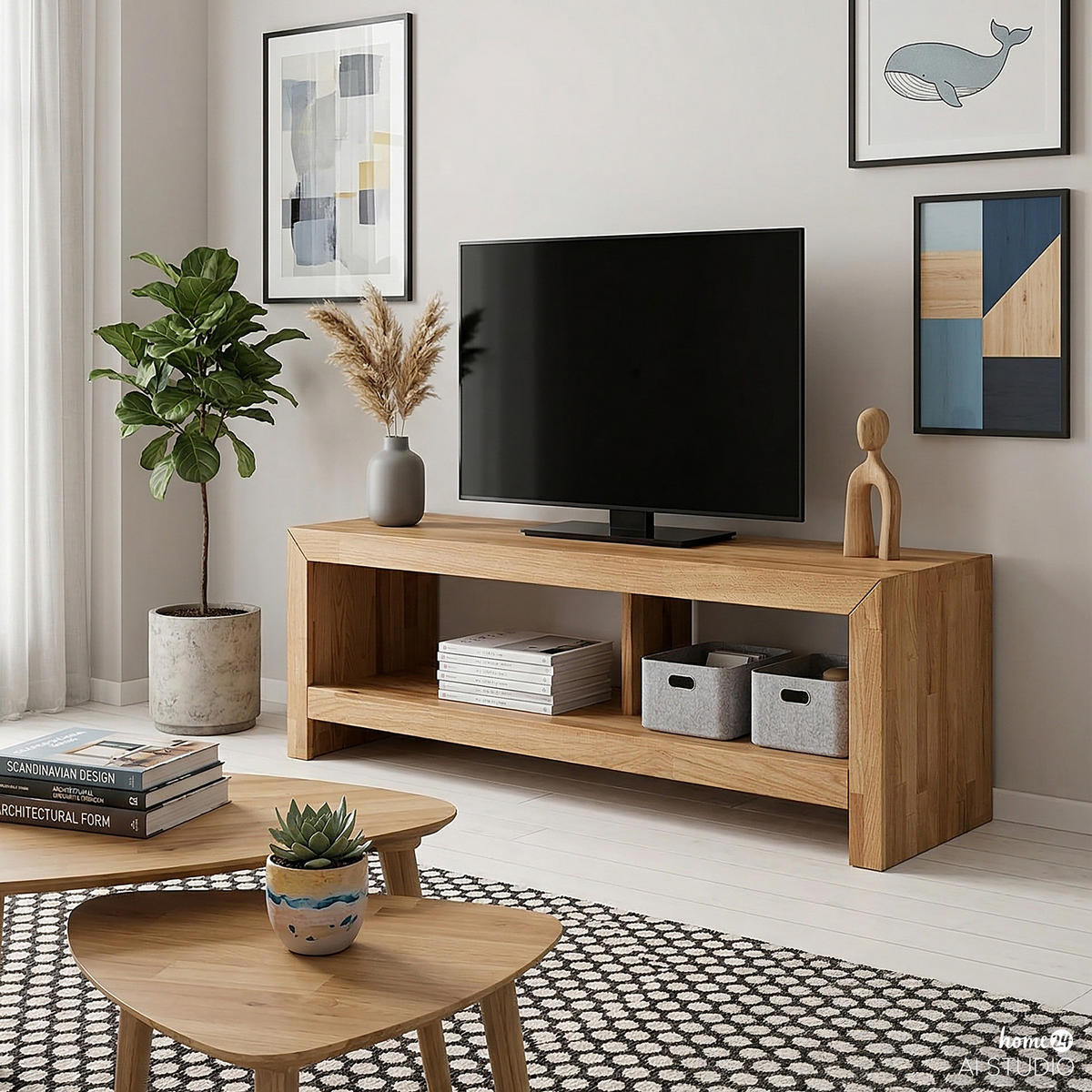 TV-LOWBOARD - Massivholz - Kernbuche, Holz (100/35/50cm) - home24