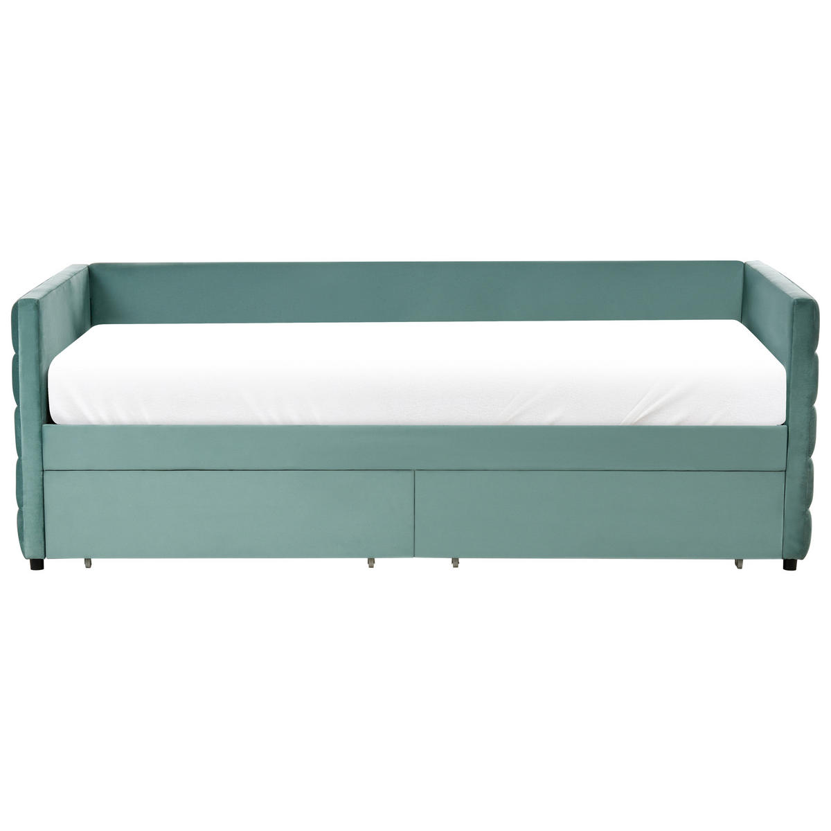 TAGESBETT mit Stauraum 90/200 Samtstoff Mintgrün Marray - Mintgrün, Textil (90/200cm) - Beliani