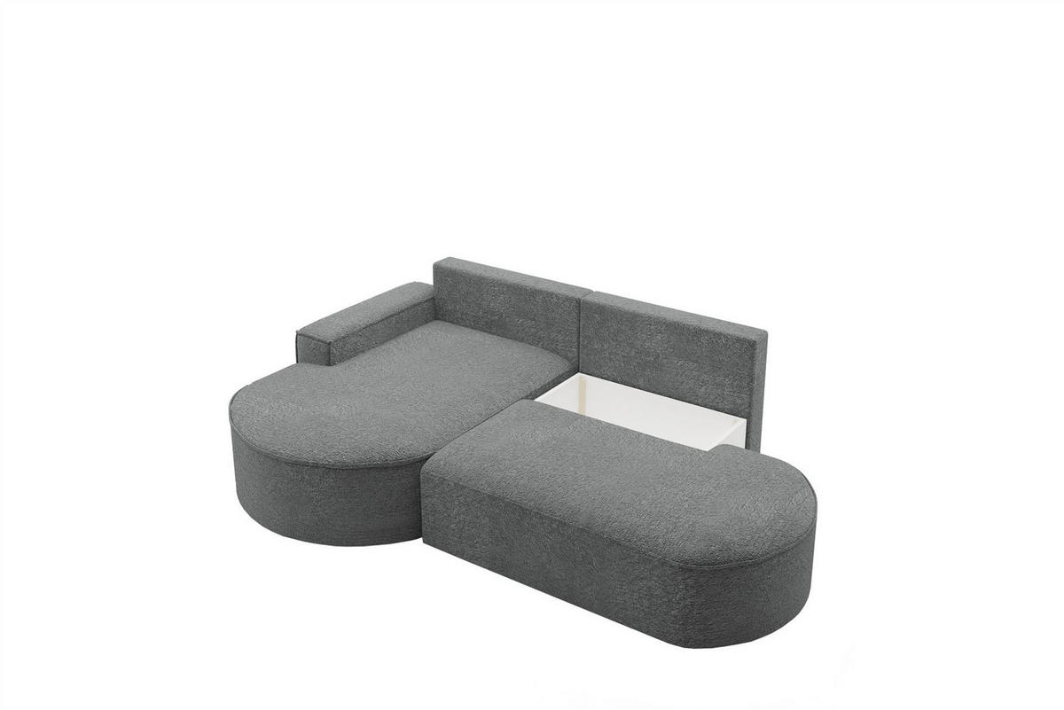ECKSOFA Girona Mit Schlaffunktion - Dunkelgrau, Holzwerkstoff/Textil (278/179cm) - Fun Möbel