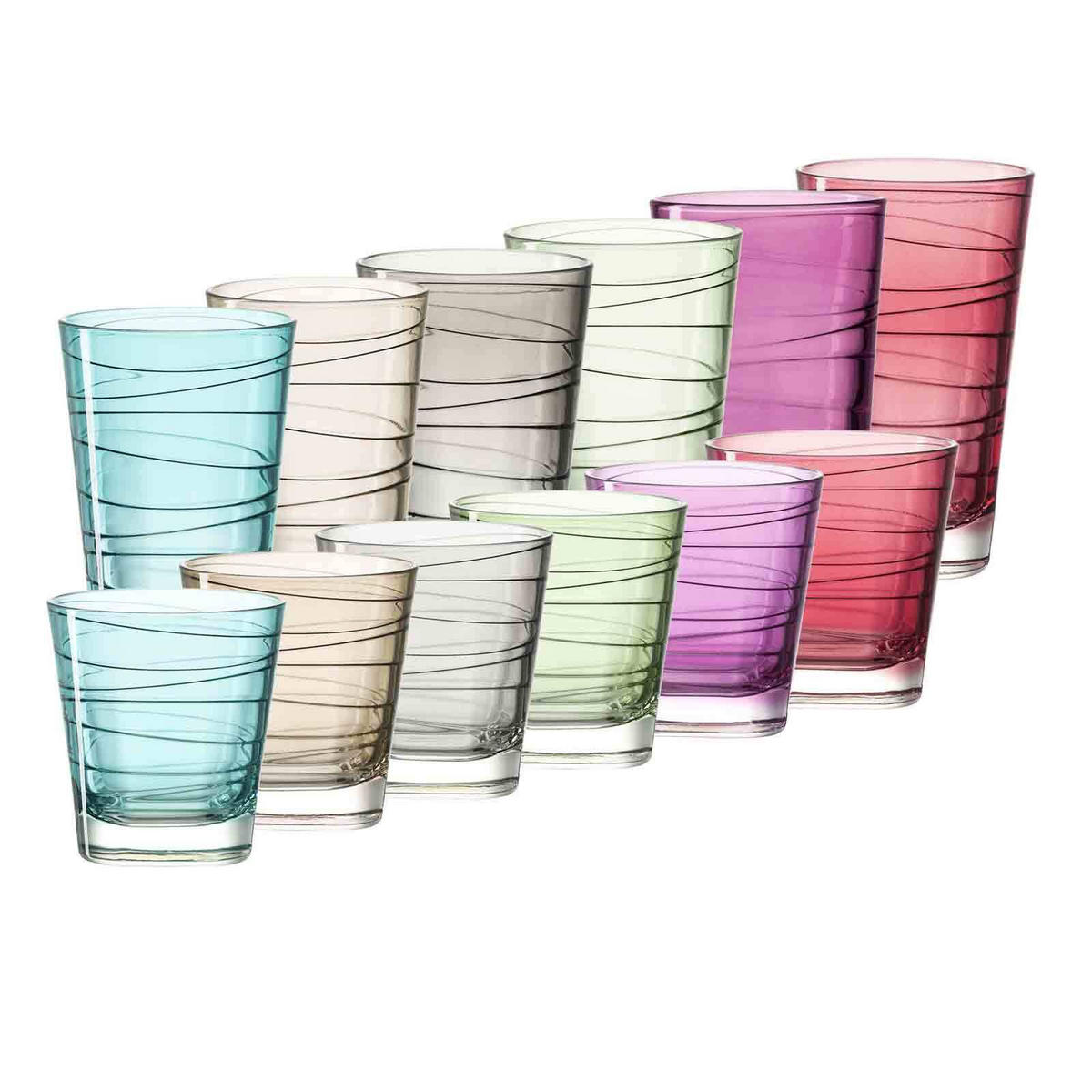 TRINKGLÄSER Vario bunt 12er Set - Multicolor, Glas (0.001L) - Leonardo Living