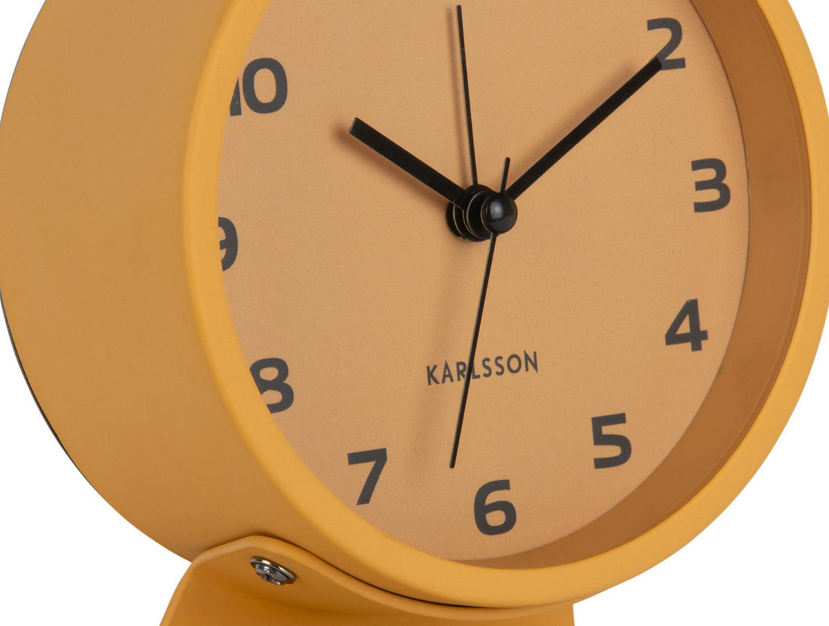 WECKER Cool Retro Gelb 11/11/13 cm - Gelb, Metall (11/13/11cm) - Karlsson
