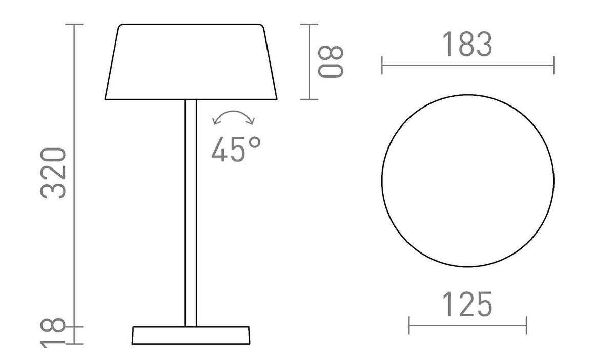 TISCHLEUCHTE PRAHA DIMM Weiß 5 W - Weiß, Metall (185/185/38cm) - Rendl