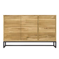 KOMMODE aus Eichenholz im Industriestil auf einem metallenen Gestell MERIS II - Eichefarben, Holz (120/75/40cm) - Rawood Furniture