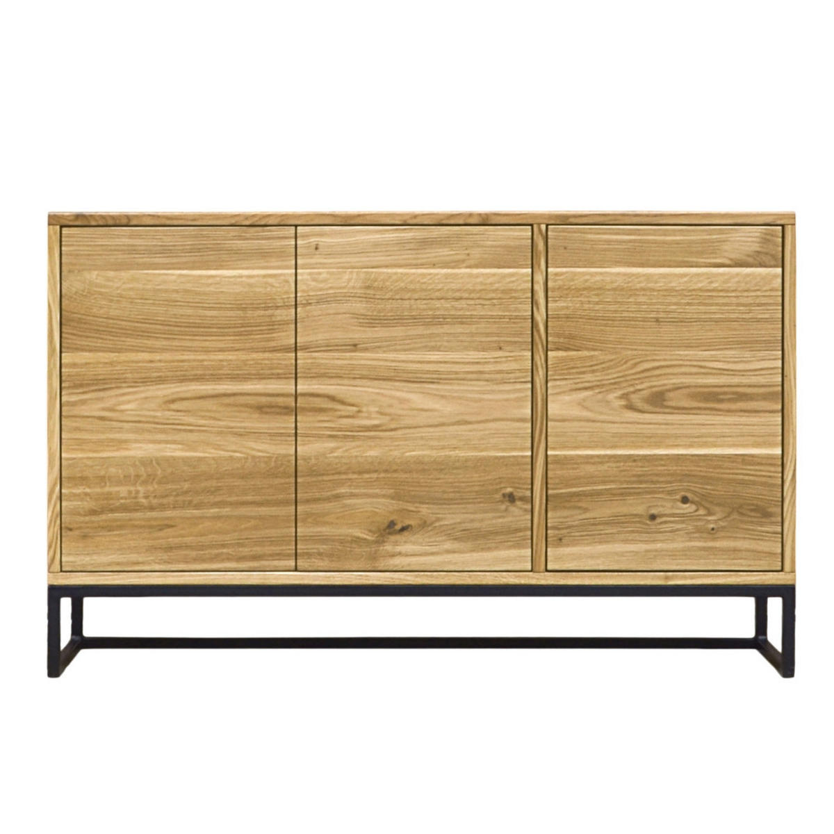 KOMMODE aus Eichenholz im Industriestil auf einem metallenen Gestell MERIS II - Eichefarben, Holz (120/75/40cm) - Rawood Furniture