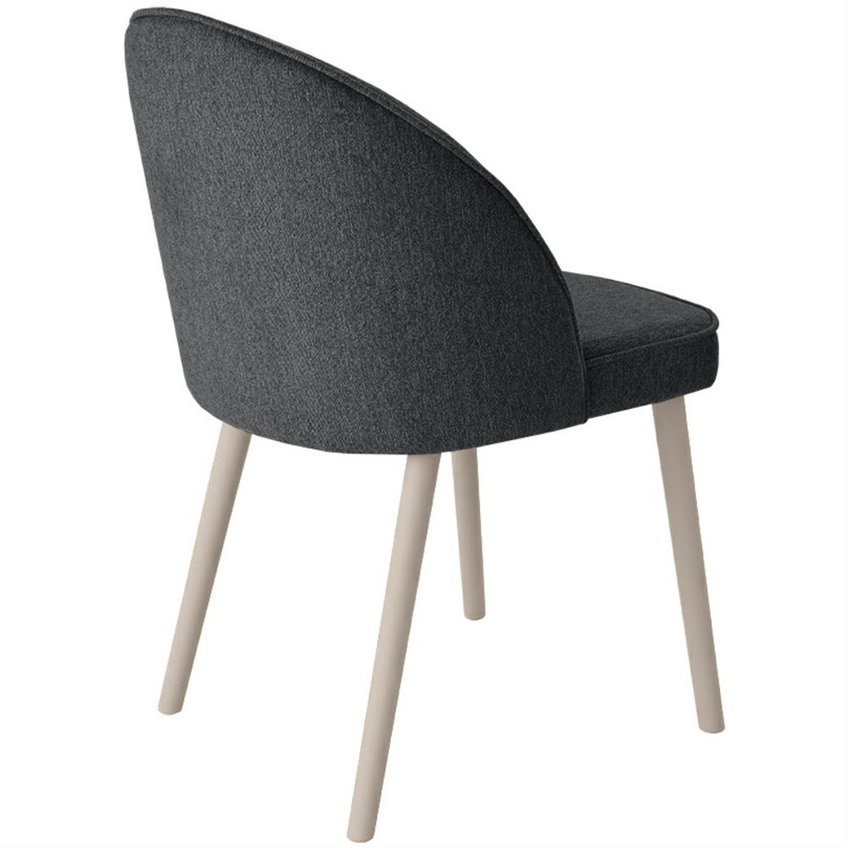 STUHL Luna, Polsterstuhl für das Esszimmer mit kaschmirfarbenen Holzbeinen, Dunkelgrau - Kaschmir/Dunkelgrau, Holz (51/87/46cm) - Beautysofa