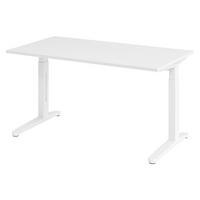 SCHREIBTISCH Serie-XB 80/140/74 cm in Weiß/Weiß - Weiß, Holzwerkstoff (80/140/74cm) - bümö