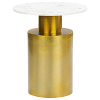 BEISTELLTISCH Metall/Marmor gold/weiß rund 40 cm Ariaga - Goldfarben/Weiß, Metall (40/40/47cm) - Beliani