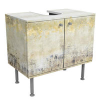 WASCHBECKENUNTERSCHRANK Goldene Farbfelder I 60/55/35 cm - Weiß, Holzwerkstoff (60/55/35cm) - Bilderwelten
