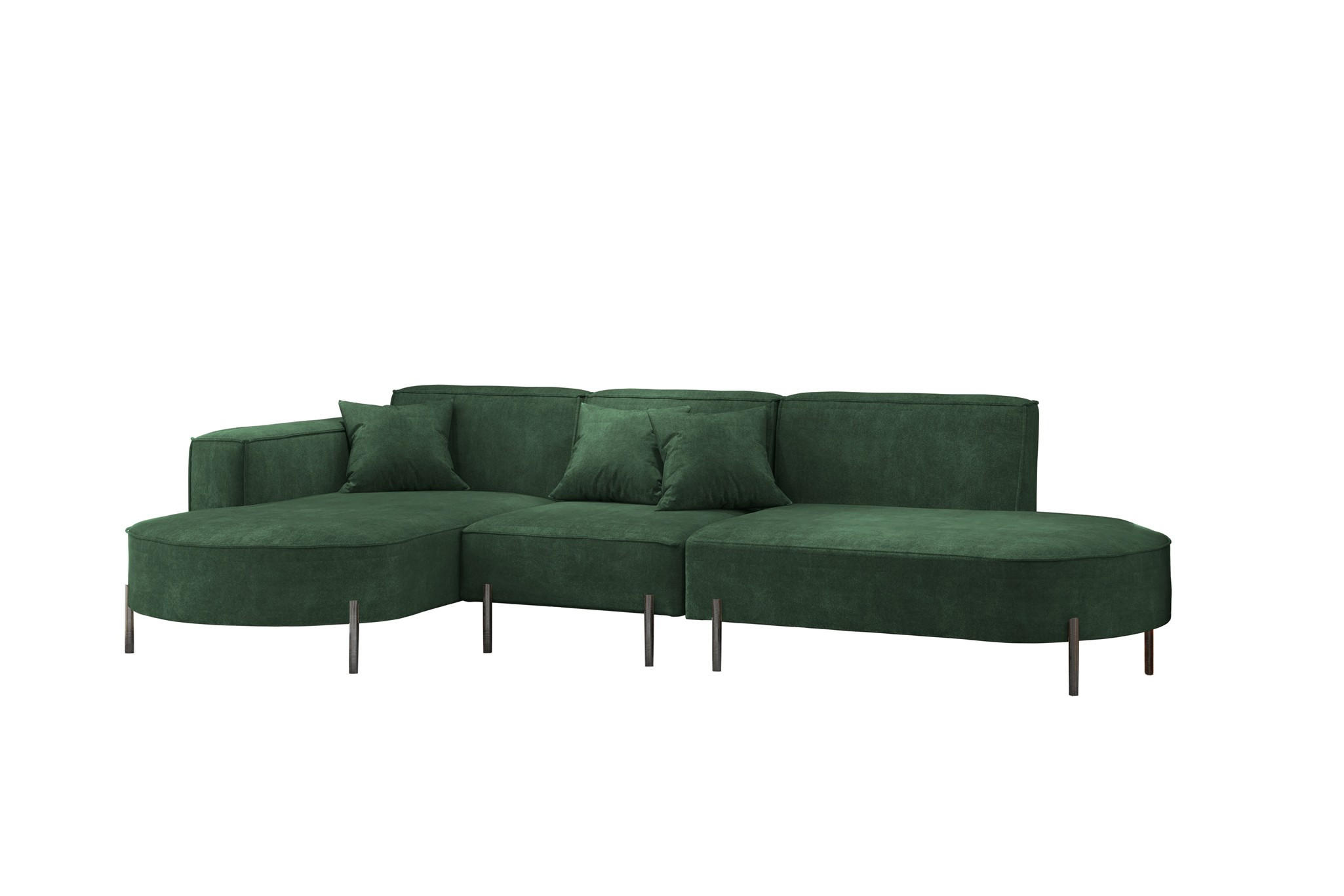 ECKSOFA Valencia - Dunkelgrün, Holzwerkstoff/Textil (321/165cm) - Fun Möbel