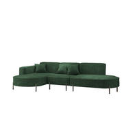 ECKSOFA Valencia - Dunkelgrün, Holzwerkstoff/Textil (321/165cm) - Fun Möbel