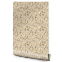 VLIESTAPETE Florale Vintage-Ornamente – Beige, Goldfarben – 50x1000 cm - Beige/Goldfarben, Papier (50/1000cm) - Muralo
