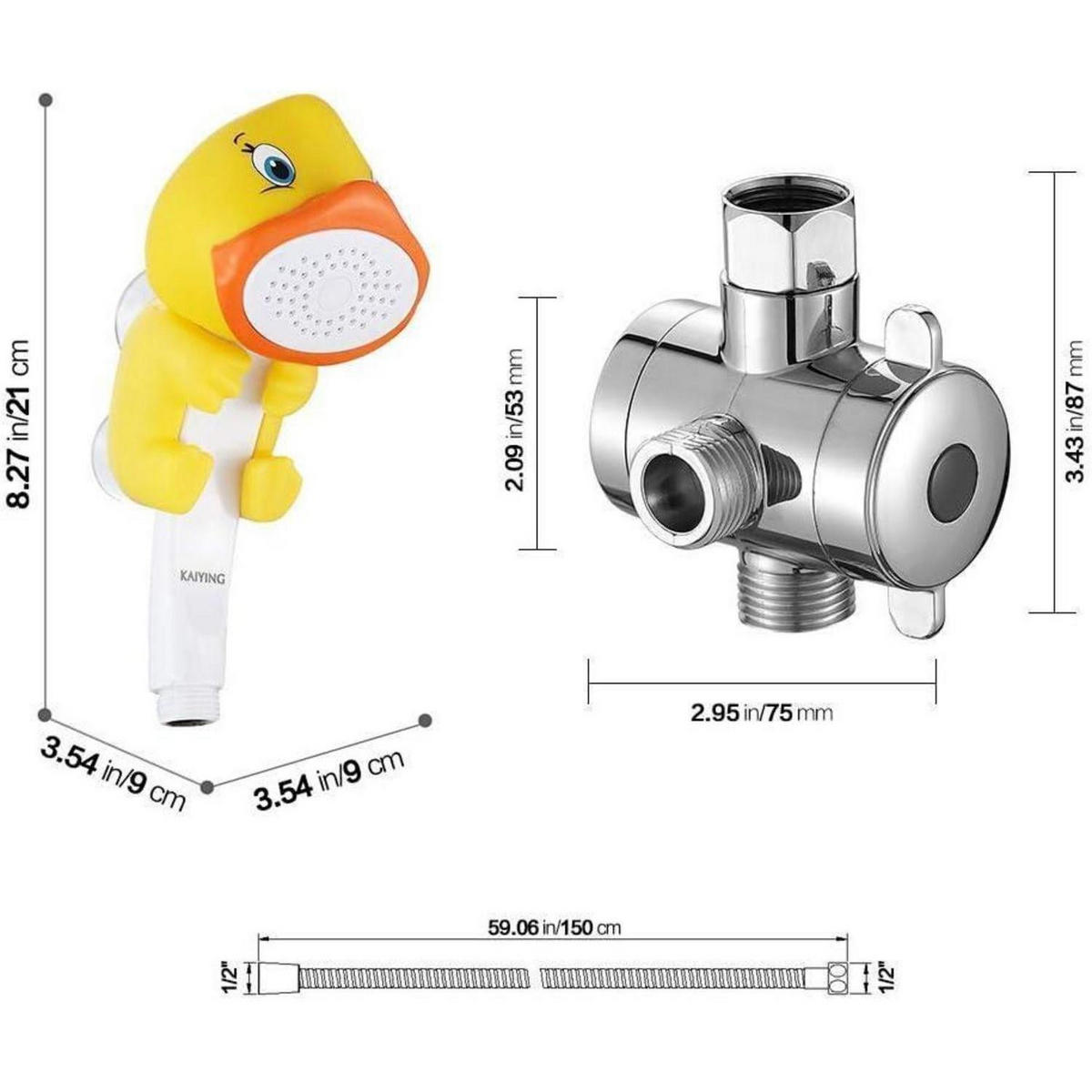 DUSCHKOPF Set Ente Gelb 3-teilig - Gelb, Kunststoff (9/9/21cm)