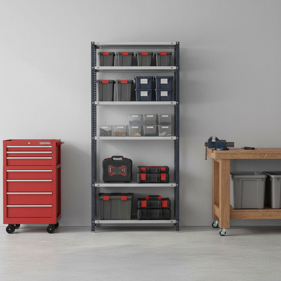 SCHRAUBREGAL PANDA TALL | HxBxT 200x100x40cm | 6 Fachböden | Fachlast 100kg | Anthrazit-Weiß - Anthrazit, Metall (100/200/40cm) - PROREGAL