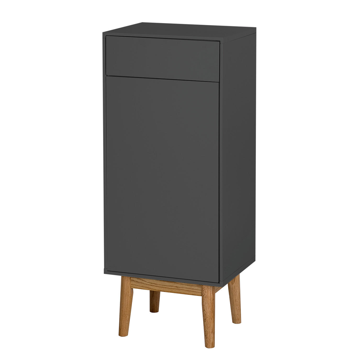 UNTERSCHRANK mit 1 Schublade - Eiche teilmassiv - Grau, Holz/Holzwerkstoff (40/97/32cm) - home24